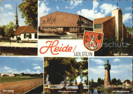 42595872 Heide Holstein Evangelische Katholische Kirchen Maerchenbrunnen Wassert - Heide