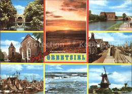 42595839 Greetsiel Hafen Schoepfwerk Kirche Brandung Zwillingsmuehlen Krummhoern - Krummhoern