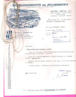 Lot 2 Lettres Avec échantillons De Fil Et Coton Des Ets De Julienrupt St Amé Vosges 1958 - Textile & Vestimentaire