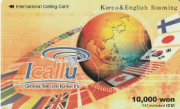 PREPAID PHONE CARD COREA SUD  (CV3732 - Corée Du Sud
