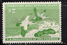 USA Scott # RW24 Used Duck Stamp - Top To Bottom Crease CV $12 - Duck Stamps