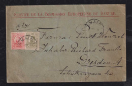 Rumänien Romania Ca 1914 Cover SULIN X DRESDEN Commission Europeenne Du Danube Donau Komission - Lettres & Documents