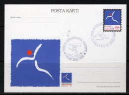 1997 TURKEY 1ST WORLD AIR GAMES LOGO - DELTA WING POSTCARD - Enteros Postales