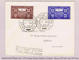 Ireland 1949 Republic Set Of Two On Neat Typed Address First Day Cover, Dublin Cds 21 XI 49 - FDC