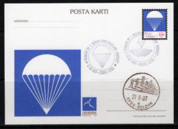 1997 TURKEY 1ST WORLD AIR GAMES PARACHUTE ILLUSTRATION - PARACHUTTING POSTCARD - Postal Stationery