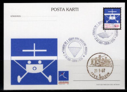 1997 TURKEY 1ST WORLD AIR GAMES GLIDER ILLUSTRATION - PARACHUTTING POSTCARD - Postal Stationery
