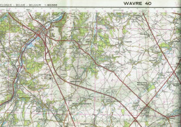 Institut Géographique Militaire Be - "WAVRE" - N° 40 - Edition: 1974 - Echelle 1/50.000 - Carte Topografiche