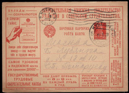 RUSSIA(1928) Hand* Holding Passbook. Postal Card With Illustrated Advertising For Savings Account Paying 8-9% Per Year. - ...-1949