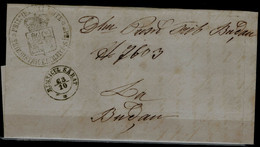 ROMANIA 1860 LETTER SENT  IN 23/10/1860 FROM RIMNICUL SARAT VF!! - 1858-1880 Fürstentum Moldau