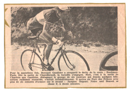 CYCLISME. COUPURE De PRESSE. BERNARD GAUTHIER. BORDEAUX-PARIS 1957. VAINQUEUR . - Cyclisme