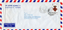 L73386 - Spanien - 1964 - 5Ptas Wappen / Lerida EF A LpBf ALICANTE -> Westdeutschland - Storia Postale