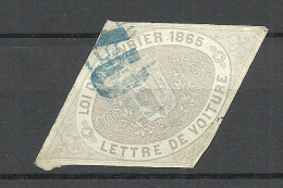 SCHWEIZ Switzerland 1865 Canton De Geneve Lettre De Voiture Imperforated O - 1843-1852 Timbres Cantonaux Et  Fédéraux