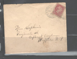 CANADA #37b Perf.12 ON COVER STRATFORD 05/28/1893 TO BUFFALO 05/29/1893 - Covers & Documents