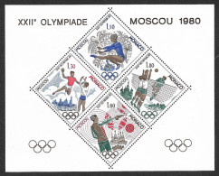 Monaco Bloc Spécial Gommé N°11** Des Timbres N°1218/1221**. 1980 J.O De Moscou. Cote 300€ - Sommer 1980: Moskau