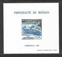 Monaco Bloc Spécial Gommé N°17a**non Dentelé, Timbre N°1811 Jeux Olympiques D'Albertville 1992. Cote 200€. - Blocs