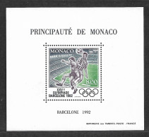 Monaco. Jeux Olympiques De Barcelone Bloc Spécial N°18** Du Timbre N°1812(Jeux Olympique, Football) Cote 140€ - Variétés