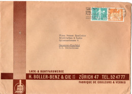 L73406 - Schweiz - 1961 - 1Fr Fribourg MiF A Bf ZUERICH - ... -> Westdeutschland - Storia Postale