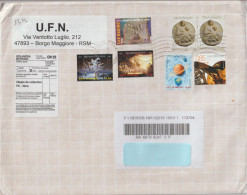 San Marino Registered Letter With Mi 15268-5269 Musicians: Verdi - Wagner - Europa 2009 Customs Declaration - Barcode - Exprespost