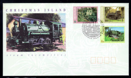 CHRISTMAS ISLAND - 1994 TRAINS STEAM LOCOMOTIVES FDC FINE MINT - Christmas Island