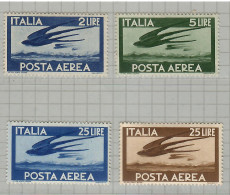 Italy 1945-1947, Bird, Birds, 4v, LH* - Schwalben