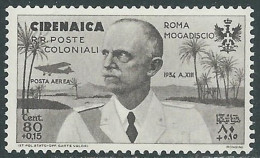 1934 CIRENAICA POSTA AEREA VOLO ROMA MOGADISCIO 80 CENT MNH ** - I37-5 - Cirenaica