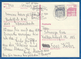 Deutschland; BRD; Postkarte; 10+60 Pf Schloss Rheydt Und Schloss Glücksburg; 1988 - Postkarten - Gebraucht