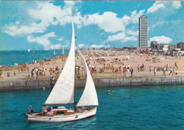 CARTOLINA  CESENATICO,CESENA,EMILIA ROMAGNA-LA SPIAGGIA-MARE,SOLE,VACANZA,BARCHE A VELA,BELLA ITALIA,VIAGGIATA 1966 - Cesena