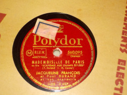 DISQUE 78 TOURS CHANSON DU FILM SCANDALE AUX CHAMPS ELYSEES JACQUELINE FRANCOIS ET PAUL DURAND 1948 - 78 T - Grammofoonplaten