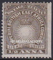 BRITISH EAST AFRICA  1890-1895  ½a. DULL BROWN  RIGHT MARGIN COPY MOUNTED MINT S.G 4 - Brits Oost-Afrika