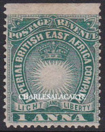 BRITISH EAST AFRICA  1890-1895  1a. BLUE-GREEN  TOP MARGIN COPY MOUNTED MINT S.G 5 - Afrique Orientale Britannique