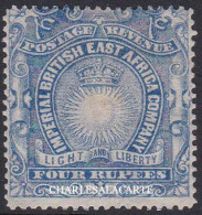 BRITISH EAST AFRICA  1890-1895  4R. ULTRAMARINE  MOUNTED MINT  S.G 18 - Britisch-Ostafrika