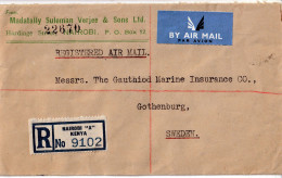 KENYA UGANDA TANGANYKA 1949 REGISTERED COVER To SWEDEN - Kenya, Uganda & Tanganyika