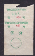 CHINA CHINE  WITH  ANHUI ADDED CHARGE LABEL (ACL)  0.05 YUAN X 2  VARIETY - Other & Unclassified