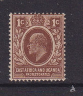 EAST AFRICA AND UGANDA  -  1907 Edward VII 1c Hinged Mint - Protectorados De África Oriental Y Uganda