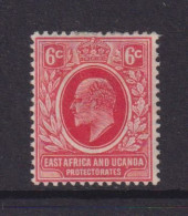 EAST AFRICA AND UGANDA  -  1907 Edward VII 6c Hinged Mint - East Africa & Uganda Protectorates