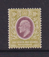 EAST AFRICA AND UGANDA  -  1907 Edward VII 10c Hinged Mint - Protectorados De África Oriental Y Uganda