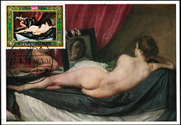 Yémen Du Nord 1970 Michel 1095 Sur CM. Peinture, Diego Velázquez. La Toilette De Vénus, National Gallery Sans Sa Burqa ! - Desnudos