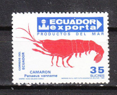 Ecuador -  1986.  Gambero Di Mare. Sea Shrimp. Export . MNH - Crustacés