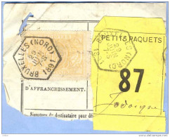 _V759: BRUXELLES(NORD) > Jodoigne:  SP12/ Fragment Met " étiquette " PETITS PAQUETS: N° 87: Type B: - Documenten & Fragmenten