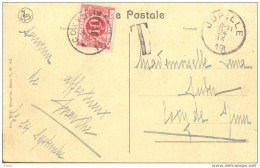 Zv368:getaks. Met TX13a: 1 COXYDE 1 26 IX. 19__ (onvoll.jaar:noodstempel) Griffe Op TX: PANNE - Storia Postale