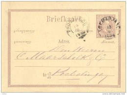 -ik282: BRIEFKAART: 5cent: LOEMADJANG  > PROBOLINGO 1884 - Nederlands-Indië