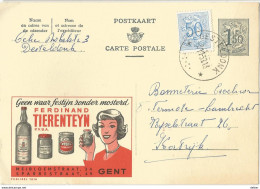 6Rm-703: Publibel 1616 +N°854:  * DESTELDONK  *  1953 : Sterstempel  : Mosterd Tierenteyn - 1951-1975 Heraldischer Löwe (Lion Héraldique)