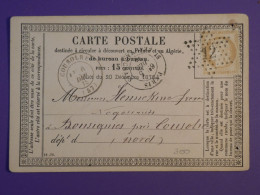 AB0  FRANCE BELLE CARTE  1875 ETOILE DE PARIS N°12 THEATRE FRANCAIS POUR BOUSSIGNES + CERES 15C +AFF. INTERESSANT++ - 1849-1876: Classic Period