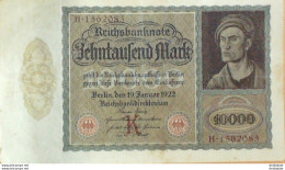 Billet De Banque Allemagne 10000 Mark Reichsbanknote Zehntausend 1922 - 1000 Mark