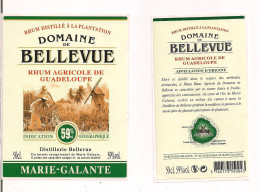 Etiquette Rhum Agricole - Domaine De Bellevue - 50cl - 59% - Marie Galante - GUADELOUPE -  Thème Moulin Et Coupeur Ca- - Rum