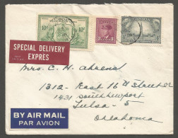 1948 Special Delivery Airmail Cover 17c #E11 CDS Kitchener Ontario To USA - Histoire Postale