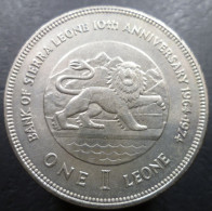 Sierra Leone - 1 Leone 1974 - 10° Banca Nazionale -  KM# 26 - Sierra Leona