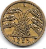 Germany  Weimar 5 Pfennig 1925 E    Km 39  Vf+ - 5 Renten- & 5 Reichspfennig