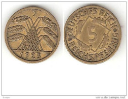 *Germany Weimar 5 Pfennig 1925 J Km 39  Look !! - 5 Renten- & 5 Reichspfennig
