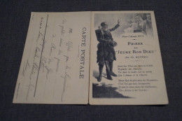 RARE Très Belle Ancienne Double Carte 1915,signé Botrel Th.prière Au Jeune Bon Dieu - Autres & Non Classés